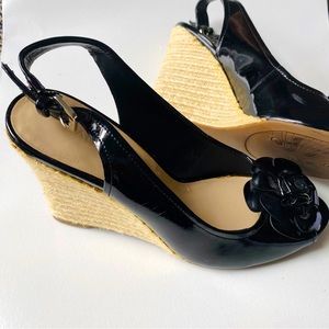 Adorable Franco Sarto Wedge Sandals with flower design